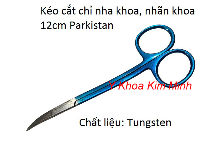 Kéo cắt chỉ cong nhọn 12cm dùng cho nha khoa nhan khoa chất liệu tungsten