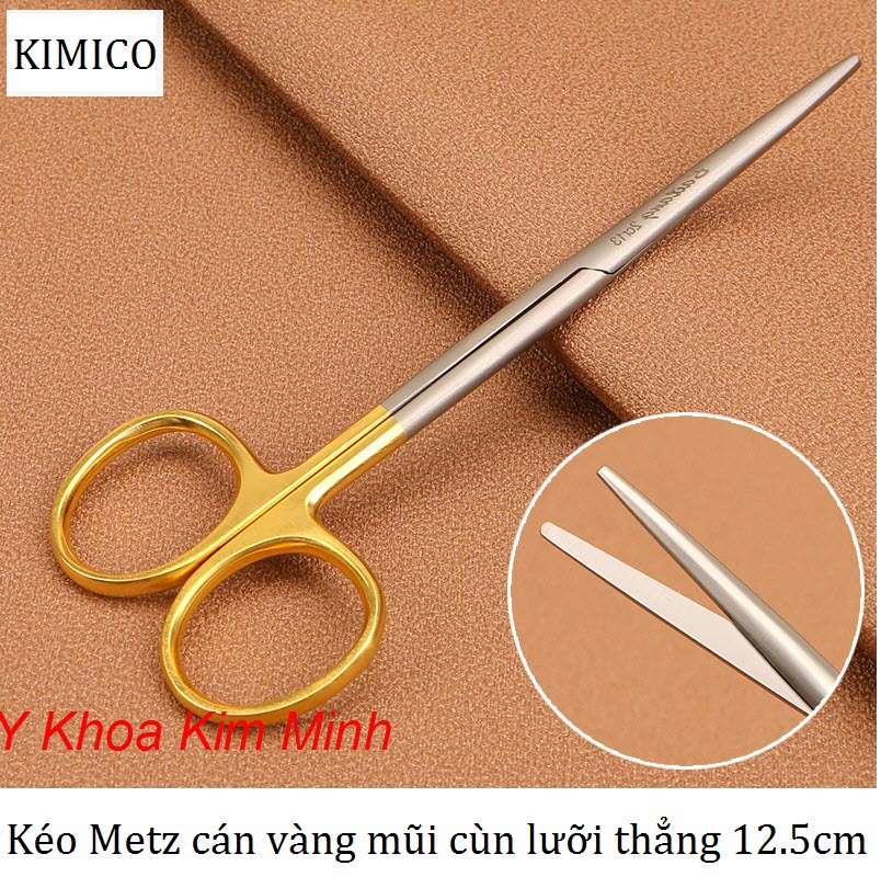 Kéo metz cán vàng mũi cùn lưỡi thẳng 12.5cm
