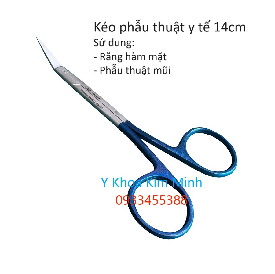 Kéo phẫu thuật răng hàm mặt và phẫu thuật vách ngăn mũi dùng trong thẩm mỹ dài 14cm xuất xứ Parkistan bán ở Y khoa Kim Minh