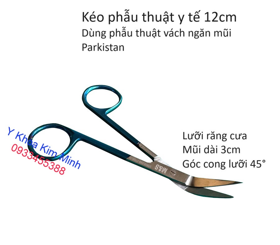Kéo mỏ chim, kéo y tế 12cm phẫu thuật vách ngăn mũi bán ở Y Khoa Kim Minh
