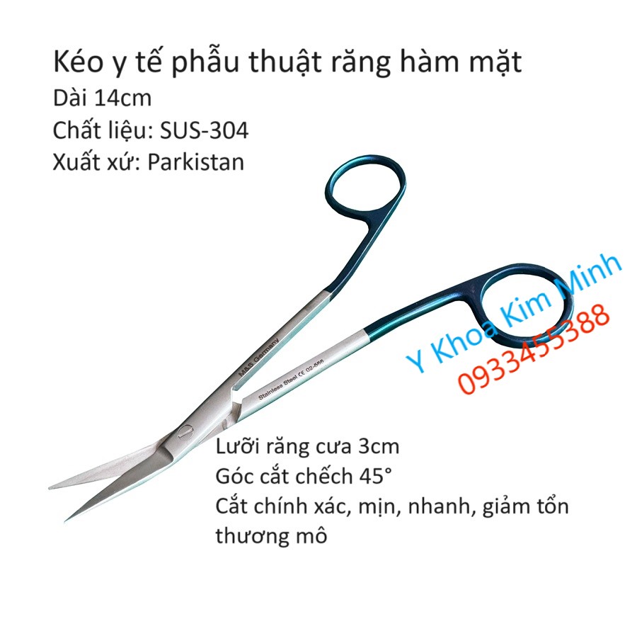 Kéo y tế phẫu thuật răng hàm mặt và phẫu thuật mũi trong phẫu thuật thẩm mỹ 14cm Parkistan