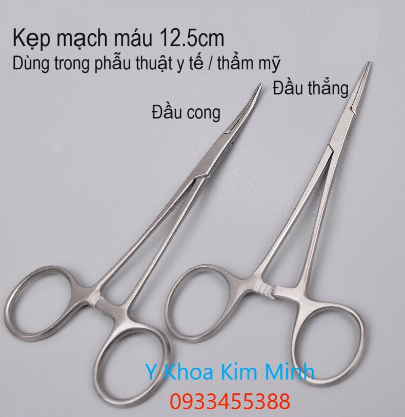 Kẹp mạch máu đầu cong / thẳng 12.5cm bán ở Tp.HCM dùng trong phẫu thuật