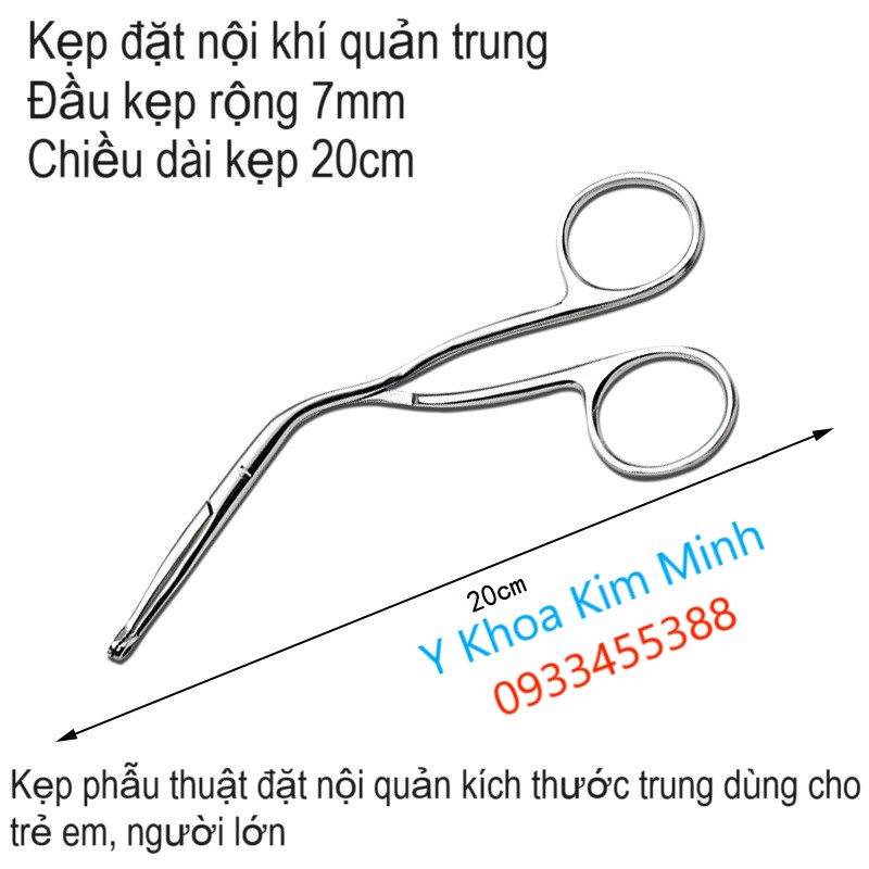 Pen kẹp phẫu thuật đặt nội khí quản người lớn trẻ em 20cm
