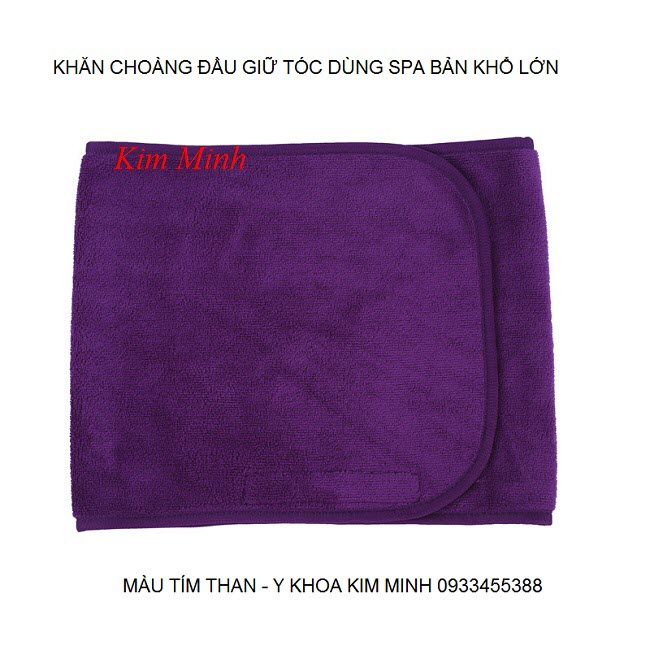 Khăn choàng đầu giữ tóc màu tím than bản khổ lớn dùng cho spa - Y Khoa Kim Minh 0933455388