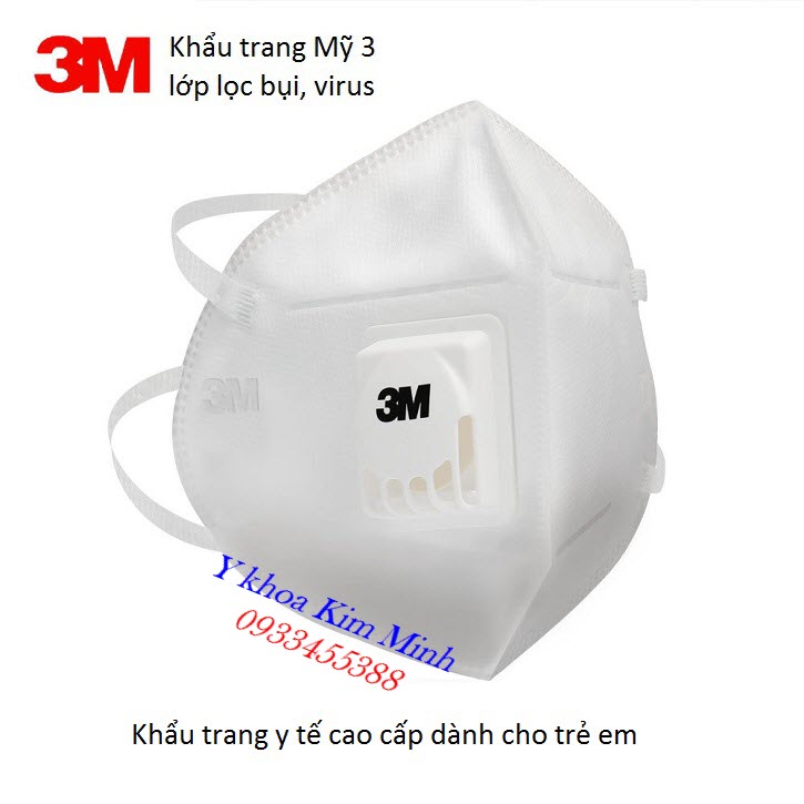 Khẩu trang trẻ em 3M 9560 có lọc bụi PM2.5 màu trắng - Y Khoa Kim Minh