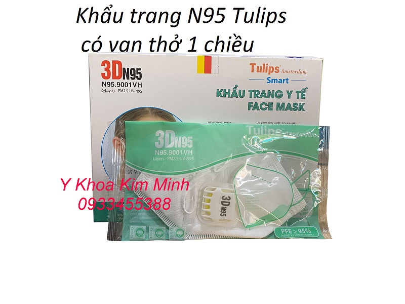 Khẩu trang y tế N85 của Tulips có van thở 1 chiều, tăng lượng oxy cho hệ hô hấp