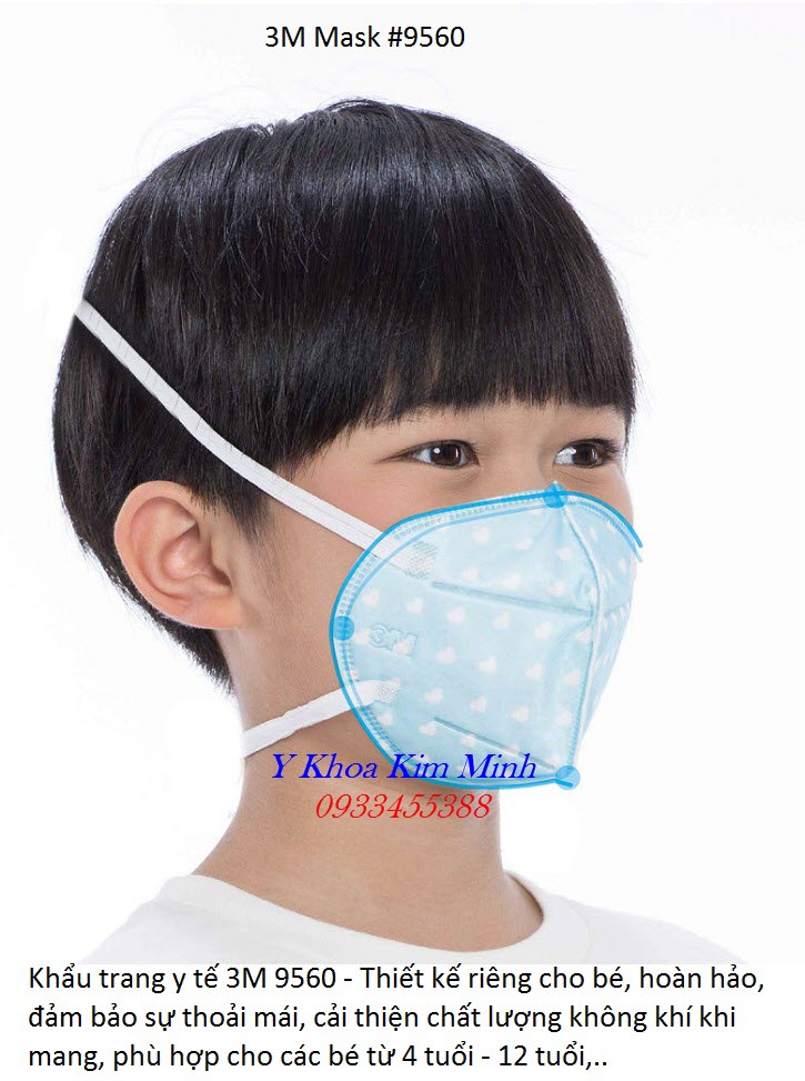 Khẩu trang y tế dành cho trẻ em 3M 9560 - Y Khoa Kim Minh