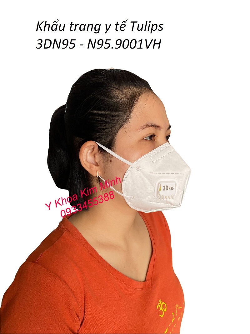 Khẩu trang y tế Tulips có van thở mã 3DN95 N95.9001VH bán tại Tp.HCM