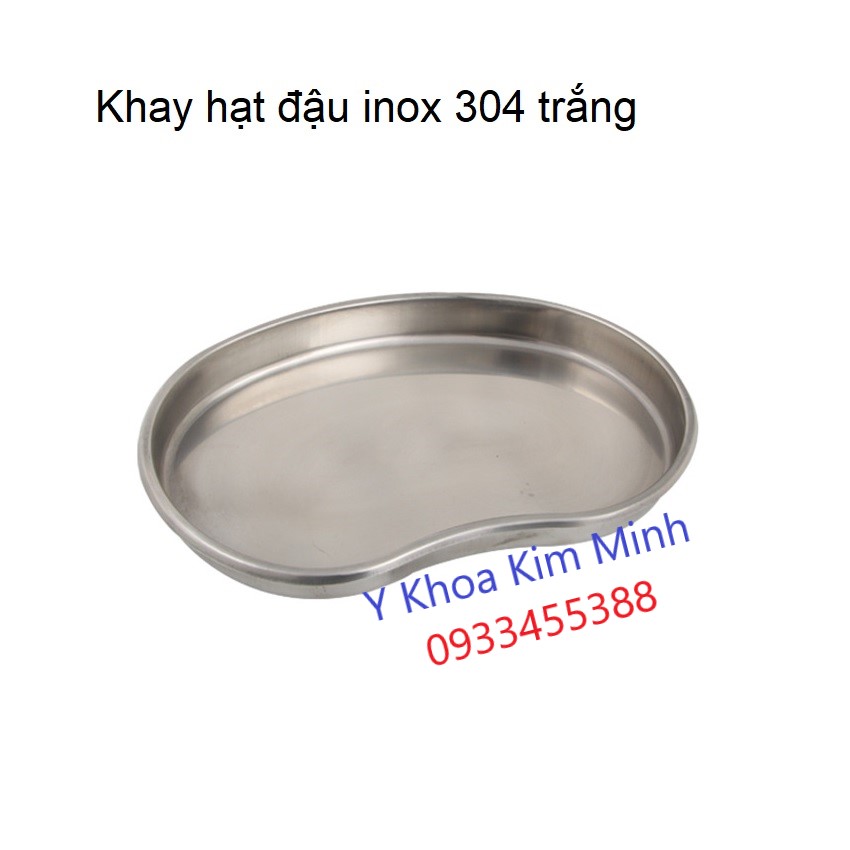 Khay inox hạt đậu trắng 13x21cm
