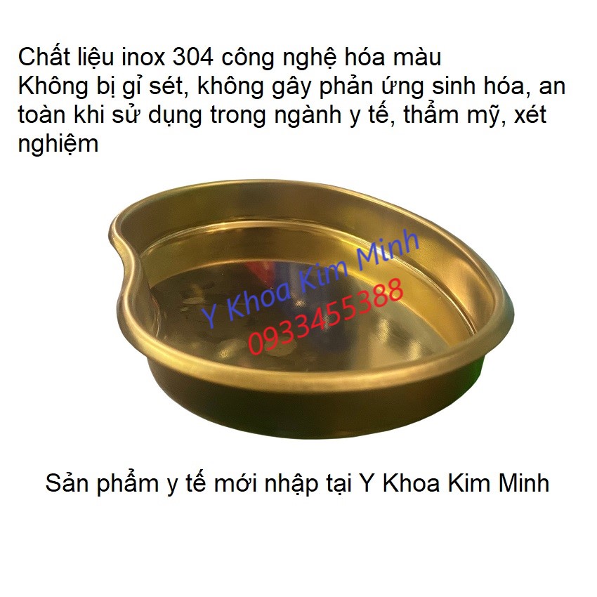 Khay hạt đậu vàng inox 304 bán ở Y Khoa Kim Minh