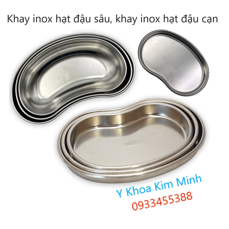 Địa chỉ bán khay inox 304, loại khay inox hạt đậu sâu, khay inox hạt đậu cạn dùng cho y tế và thẩm mỹ