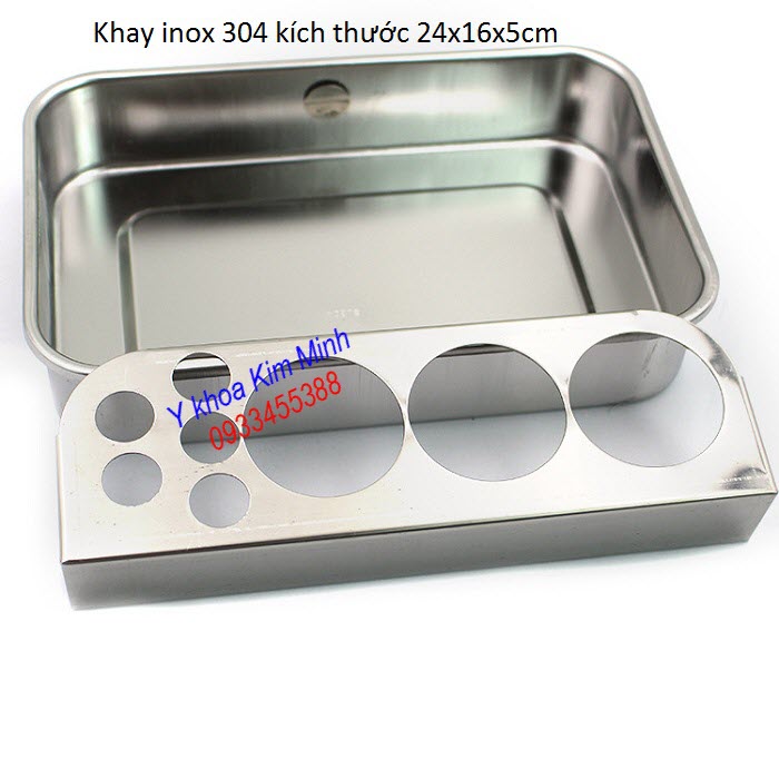 Khay inox 304 trung kich thuoc 24x16x5cm - Y khoa Kim Minh
