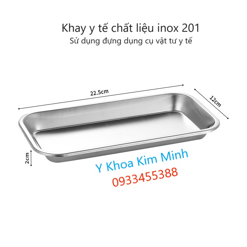 Mâm inox 201 dùng cho y tế chăm sóc bệnh nhân tại nhà đựng vật tư tiêu hao, dụng cụ y tế