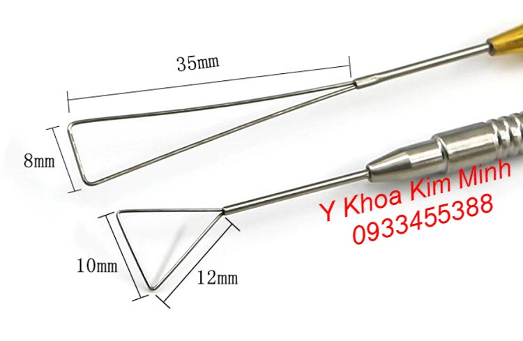 Hình ảnh thực tế cây nhấn mí, chỉnh mí mắt bằng inox hình tam giác