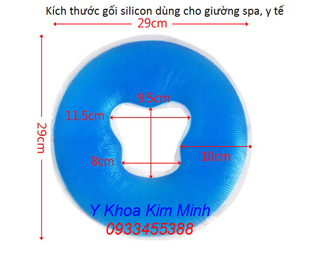 Kich thuoc goi silicon lot dau giuong tham my spa va giuong y te - Y khoa Kim Minh