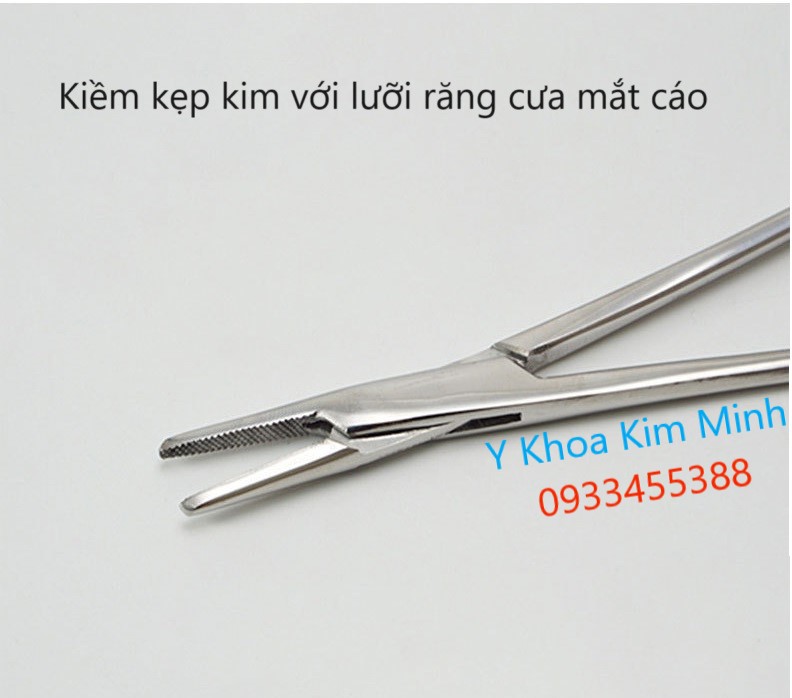 Kiềm kẹp kim khâu phẫu thuật đầu tù lưỡi kẹp răng cưa mắt cáo