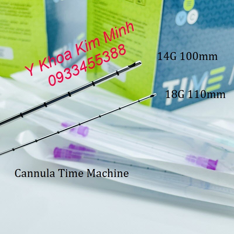 Hình ảnh thực tế kim cannula 14G 100mm và 18G 110mm của Time Machine