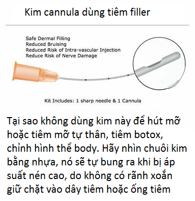 Kim cannula dùng tiêm filler mặt - Y khoa Kim Minh
