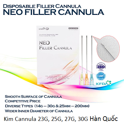 Kim Cannula tiêm Filler 19G, 23G, 25G, 27G, 30G Hàn Quốc- Y khoa Kim Minh 093455388