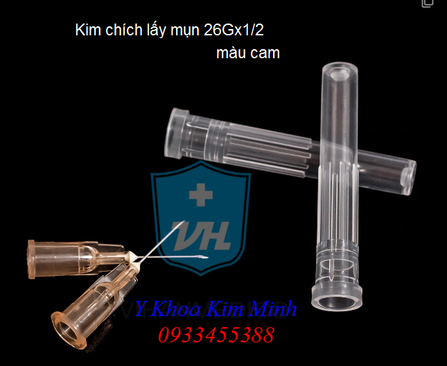 Kim chích lấy mụn 26Gx1/2 màu cam - Y khoa Kim Minh 0933455388