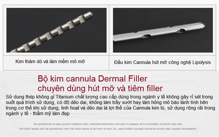 Kim đầu tù chuyên dùng hút mỡ bụng Cannula Lipolysis - Y Khoa Kim Minh 0933455388