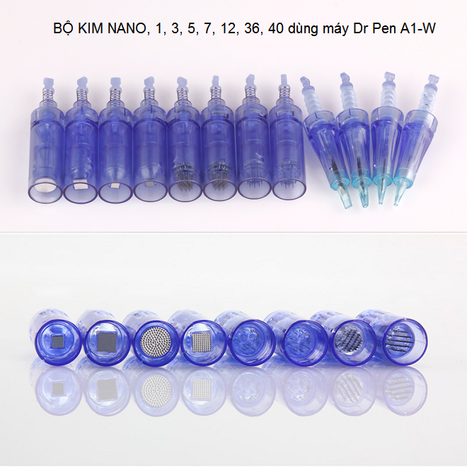 Đầu kim lăn dùng cho máy phi kim Dr Pen A1-W: Nano, kim 1, 3, 5, 7, kim 12, kim 36 bán tại Y Khoa Kim Minh 0933455388