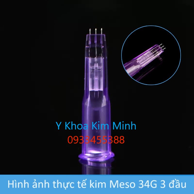 Kim meso nano 34G 3 đầu tiêm da vùng mắt dài 1.0mm, 1.2mm, 1.5mm bán ở Y khoa Kim Minh