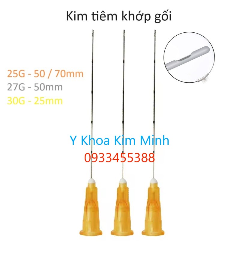 Kim tiêm cannula đầu tù dùng tiêm huyết thanh giàu tiểu cầu PRP điều trị thoái hóa khớp gối