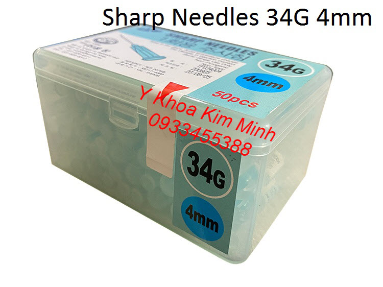 Kim tiêm mỹ phẩm 34G 4mm của Hàn Quốc bán tại Y Khoa Kim Minh Kim tiem my pham Sharp Needles 34G 4mm bán tại Tp.HCM - Y khoa Kim Minh