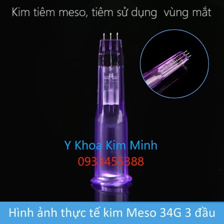 Kim tiêm 3 đầu 34G, kim tiêm meso tiêm mỹ phẩm vùng mắt bán ở Y Khoa Kim Minh