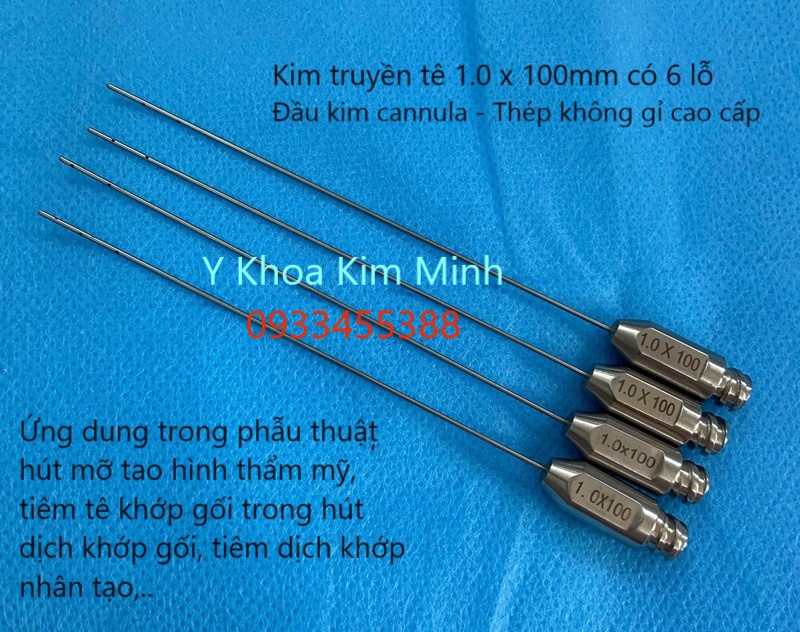 KIm cannula truyền thuốc tê vùng nọng cằm trước khi hút mỡ nọng cằm, truyền tê khớp ngón tay, khớp gối trước khi hút dịch hoặc tiêm dịch nhân tạo vào khớp gối