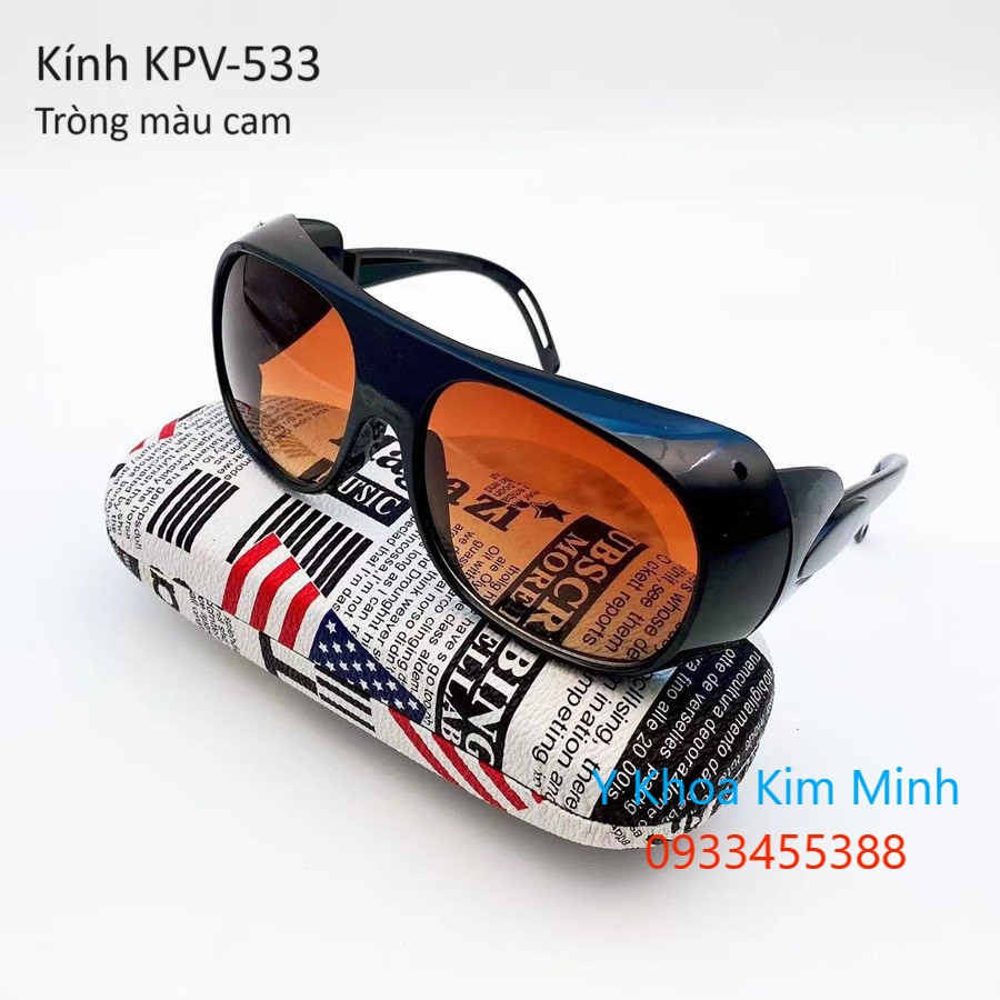 Kính y tế bảo vệ mắt KPV-533 tròng màu cam