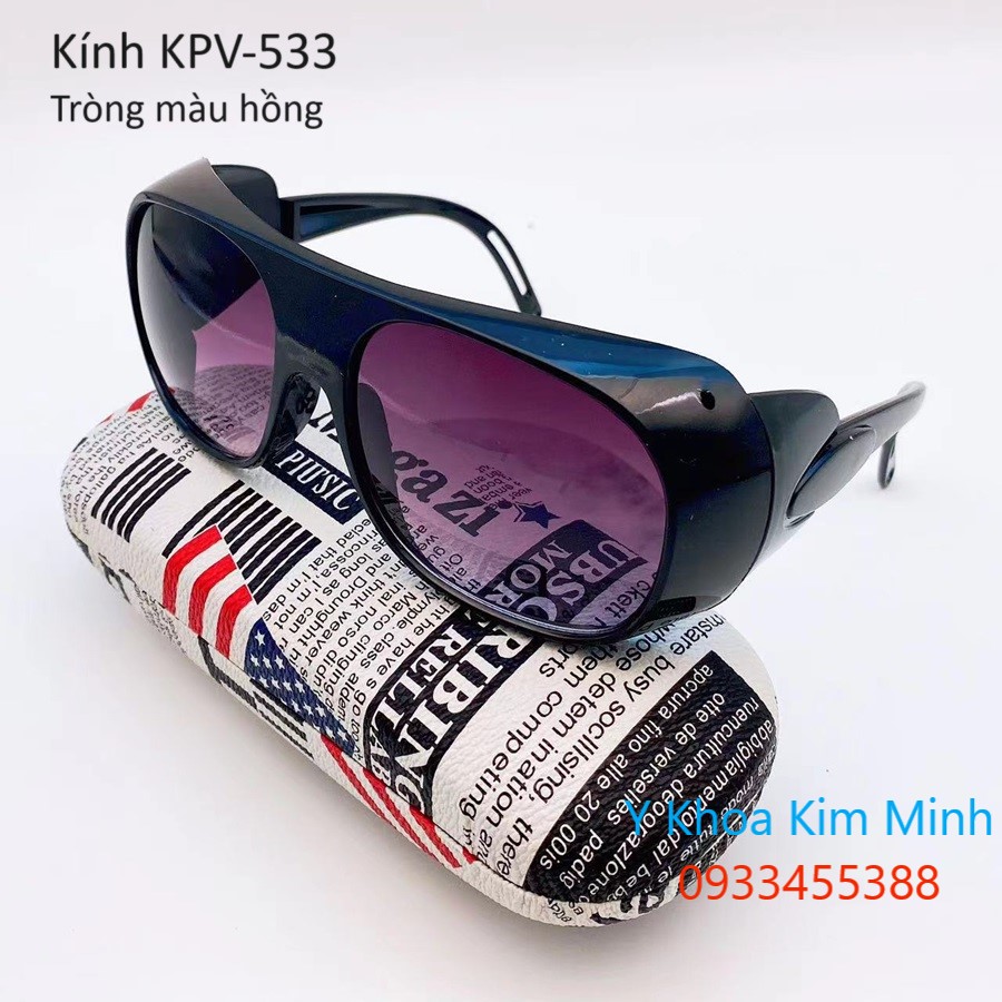 Kính y tế bảo vệ mắt KPV-533 tròng màu hồng