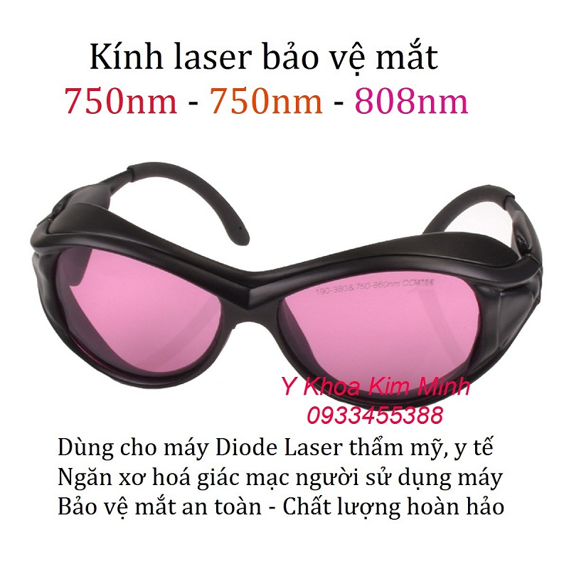 Kính bảo vệ mắt dùng cho máy diode laser 808nm