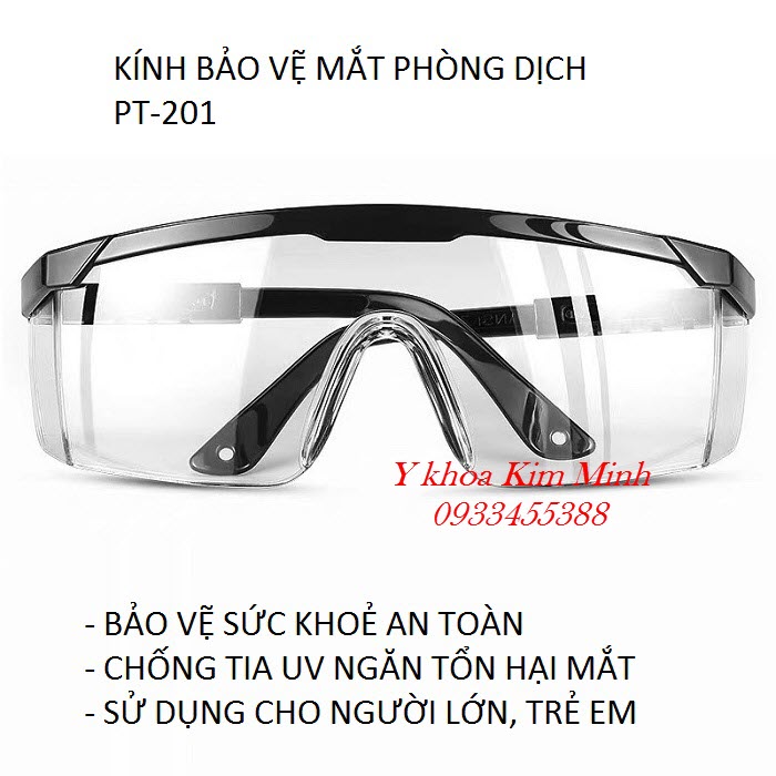 Kính bảo vệ mắt phòng dịch nhập khẩu Đài Loan PT-201 bán tại Tp Hồ Chí Minh - Y Khoa Kim Minh
