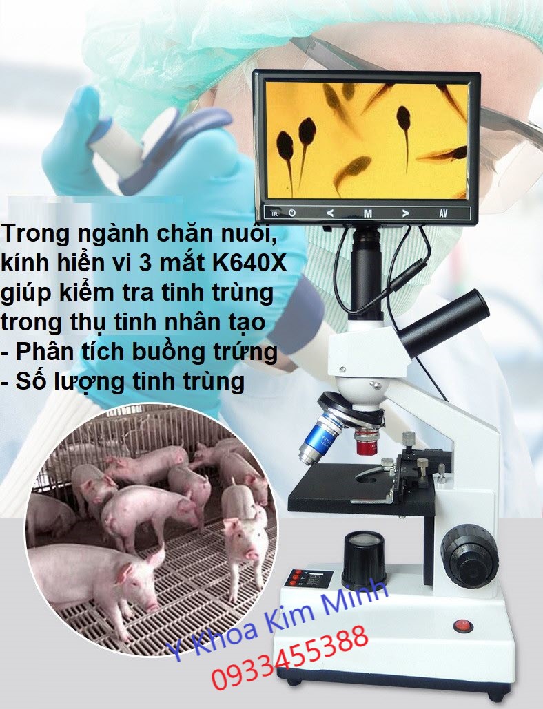 Kinh hiển vi kiểm tra tinh trùng, số lượng trứng trong trăng nuôi trong ngành thú y