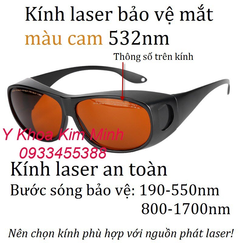 Kính chống tia laser 532nm dùng cho máy xoá xăm YAG
