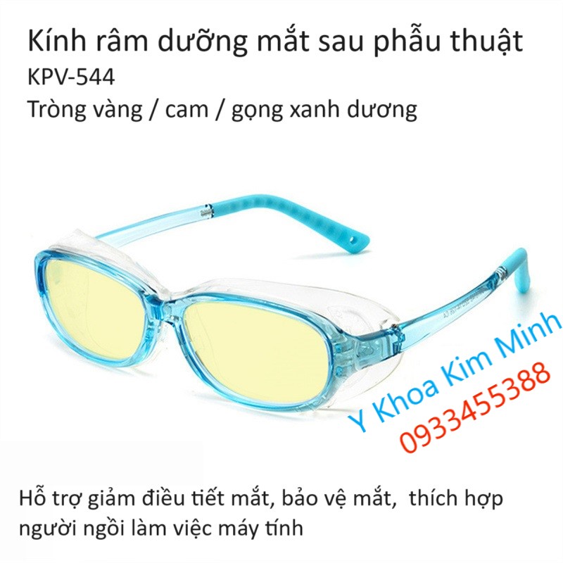Kính râm dưỡng mắt tròng vàng gọng xanh dương KPV-544