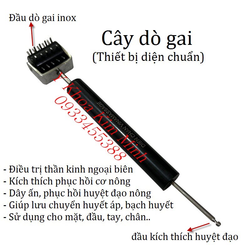 Cây dò gai dùng mat xa mặt đầu cổ tay chân dùng cho ngành vât lý trị liệu