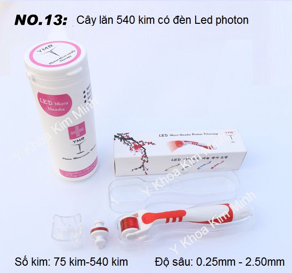 C&acirc;y lăn 540kim độ s&acirc;u 0.75mm c&oacute; &aacute;nh s&aacute;ng LED photon Y Khoa Kim Minh