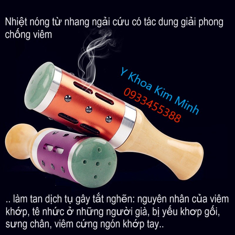 Điều trị viêm khớp gối bằng phương pháp lăn nhang ngải cứu đá ngọc bích