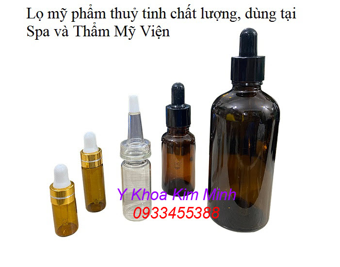 Lọ đựng mỹ phẩm bằng thuỷ tinh dùng tại Spa và Thẩm Mỹ Viện - Y khoa Kim Minh