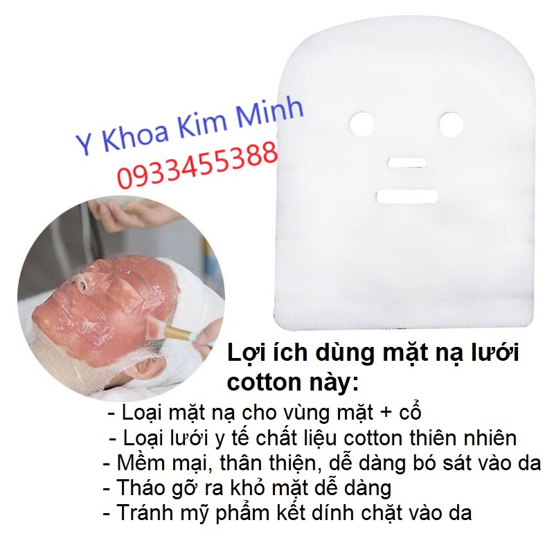 Mặt nạ gạc lưới giúp đắp bột mỹ phẩm cho da vùng mặt cổ cùng lúc