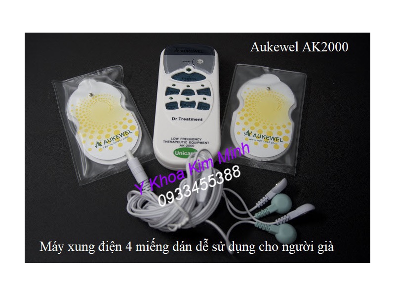 Máy xung điện trị liệu giảm đau Aukewel 4 miếng dán