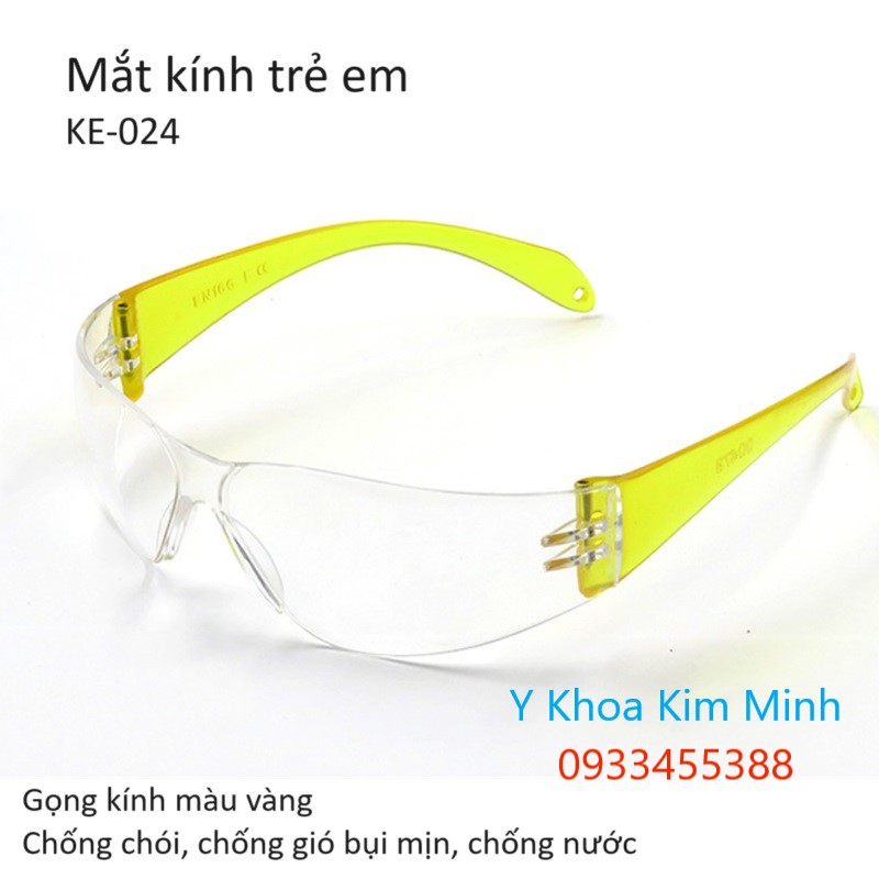 Mắt kính đi đường dùng cho trẻ em dưới 6 tuổi KE-024 gọng kính màu vàng