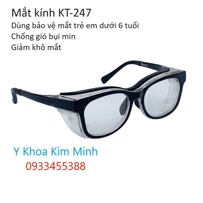 Kính bảo vệ mắt trẻ em KT-247 giúp chóng gió bụi mịn, chống va đập vào mắt, giảm viêm nhiễm trùng, không làm khô giác mạc mắt