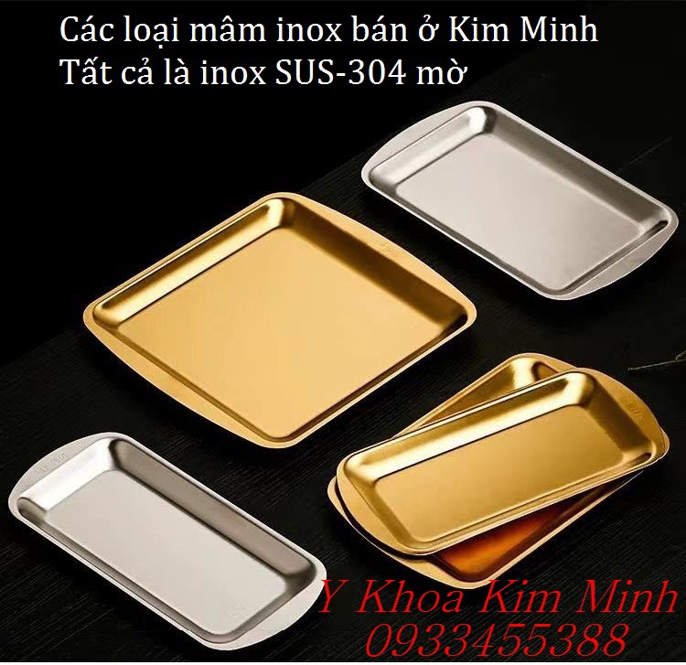 Mâm inox vàng lớn dùng cho chăm sóc da thẩm mỹ bán ở Kim Minh