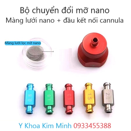 Bộ đầu lọc chuyển mỡ nano, lưới lọc mỡ, ray lọc mỡ dùng trong phẫu thuật thẩm mỹ