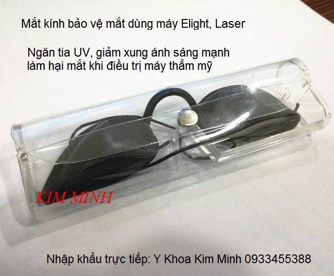 Mắt kính đen bảo vệ mắt khi dùng máy triệt lông Elight OPT và Laser - Y Khoa Kim Minh 0933455388