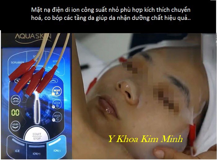 Mặt nạ điện di ion giúp kích thích tế bào da mở ra nhận dưỡng chất máy Aqua Skin - Y Khoa Kim Minh